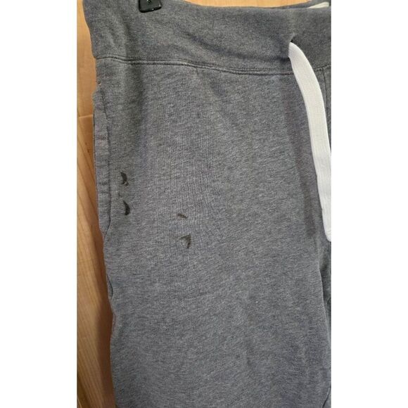 Vintage Mens Large Gray Cotton Drawstring Shorts Parkview Print gym rat workout - Picture 4 of 7